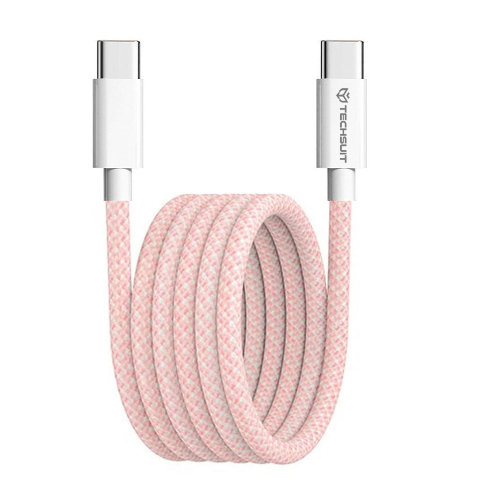 Cavo Dati e Ricarica USB-C - USB-C Techsuit PCB114D, 60W, 1m, Rosa