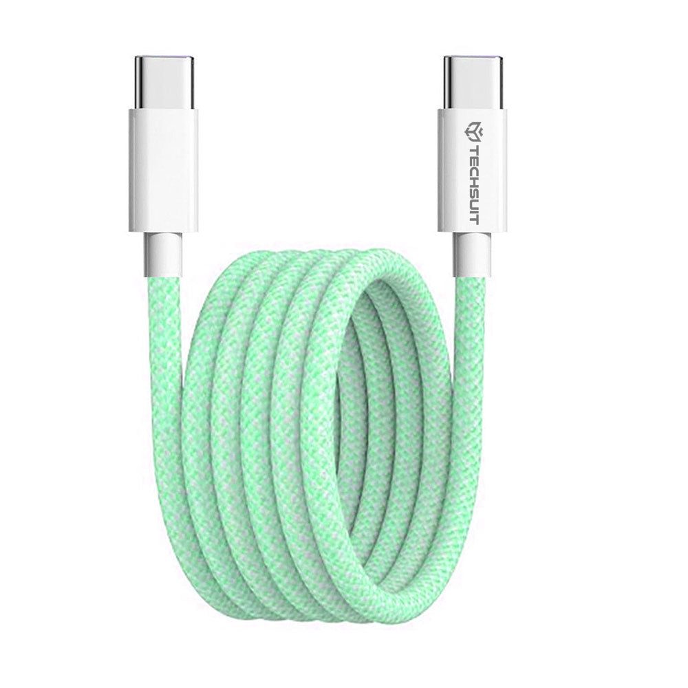 Cavo Dati e Ricarica USB-C - USB-C Techsuit PCB114D, 60W, 1m, Verde