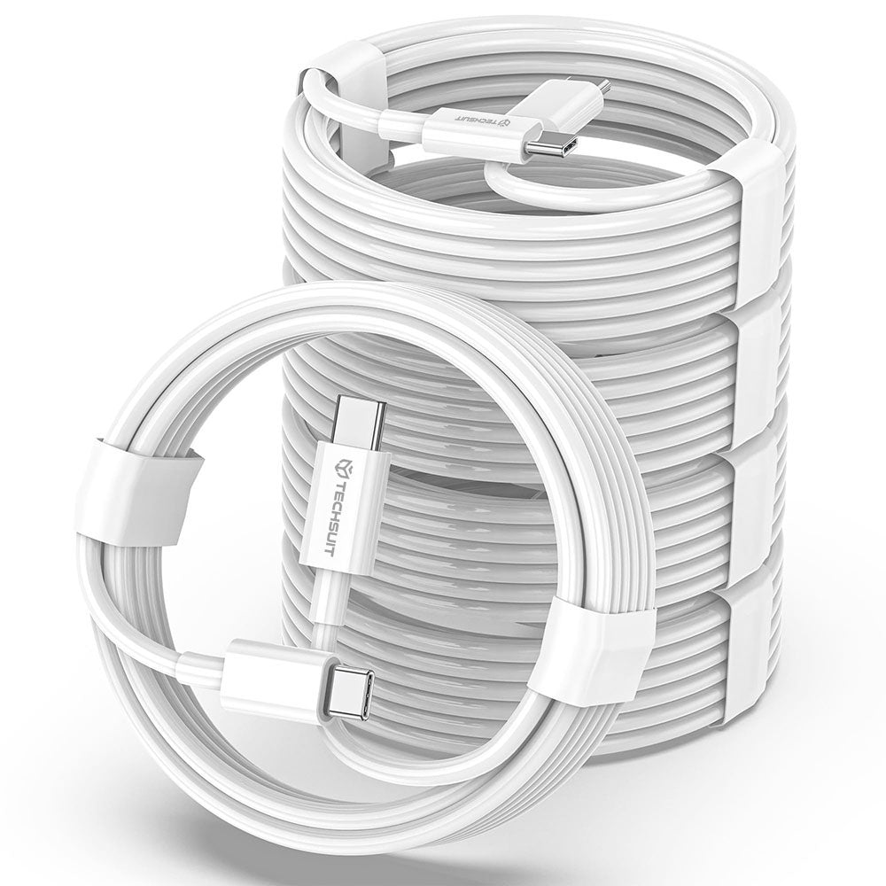 Cavo Dati e Ricarica USB-C - USB-C Techsuit PCB130, 60W, 1m, Bianco