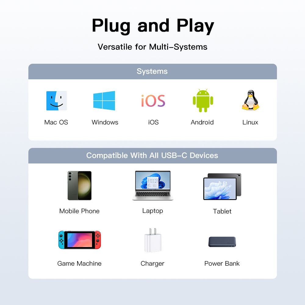 USB-C Data and Charging Cable - USB-C Techsuit TitanSync Pro CX2, 240W, 1m, Gray