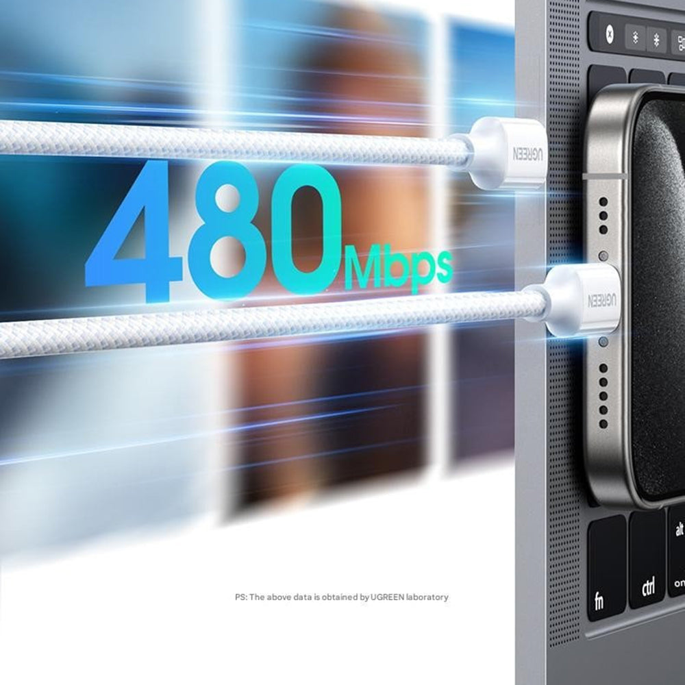 Cavo Dati e Ricarica USB-C - USB-C UGREEN L501, 60W, 1m, Nero