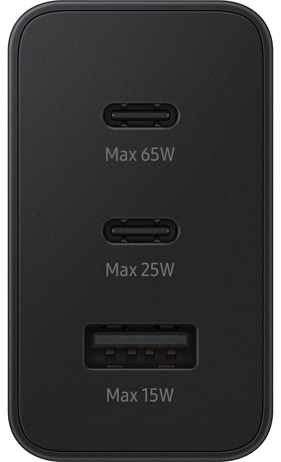 Caricabatterie di rete Samsung Trio, 65W, 3,5A, 1 x USB-A - 2 x USB-C, nero EP-T6530NBEGEU