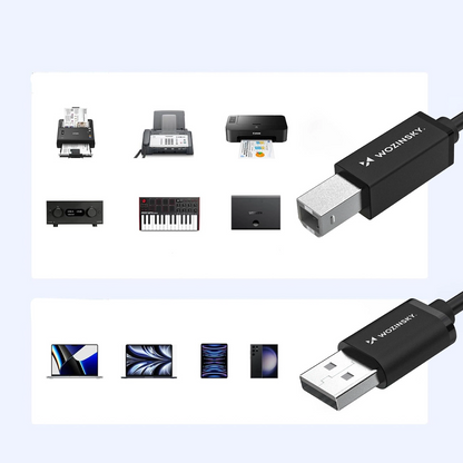 Cavo Stampante WZK WKDDY3S, USB-A - USB-B, 2m, Nero