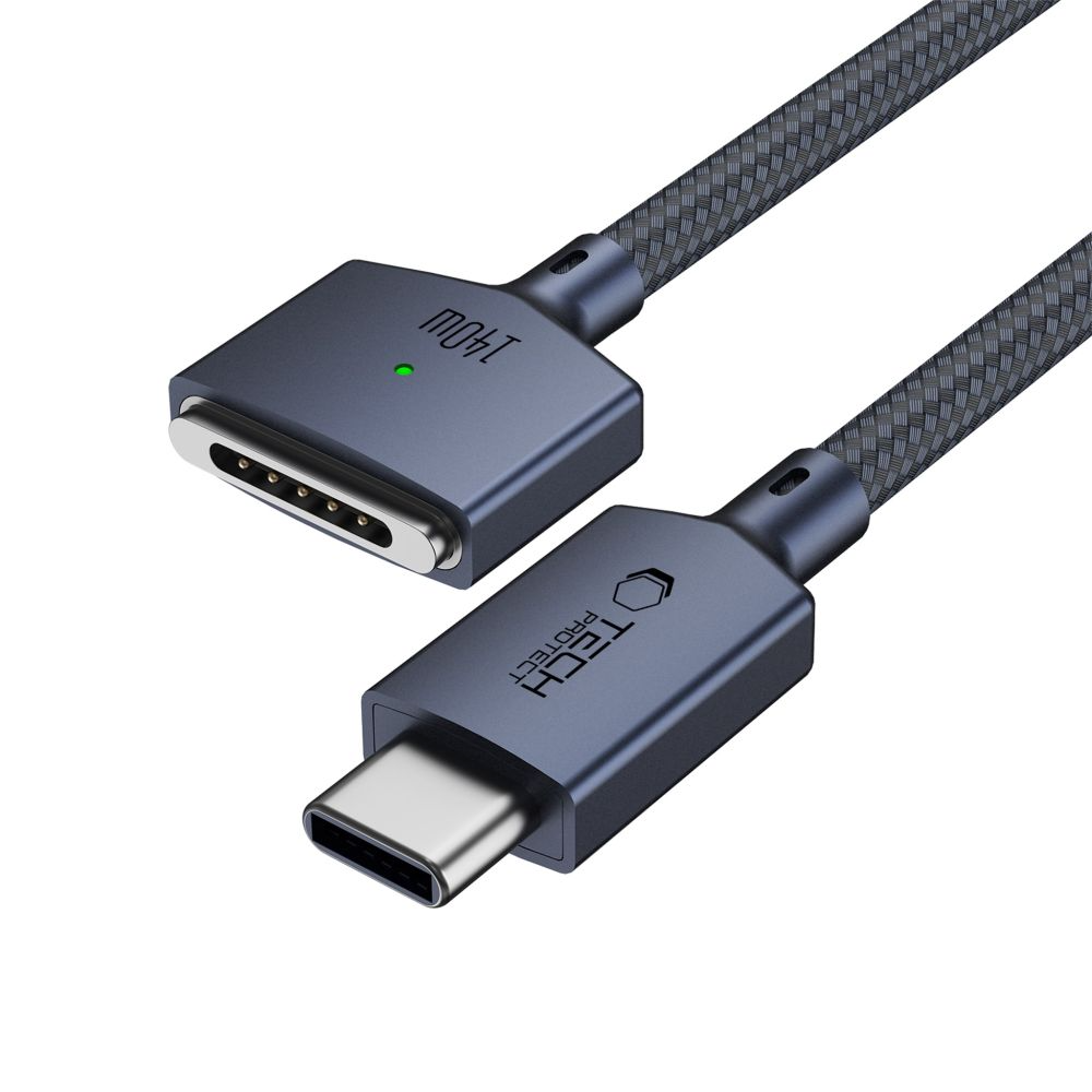 Cavo di Ricarica Tech-Protect MMC01 Ultraboost, USB-C - MagSafe 3, 140W, 3m, Blu Navy