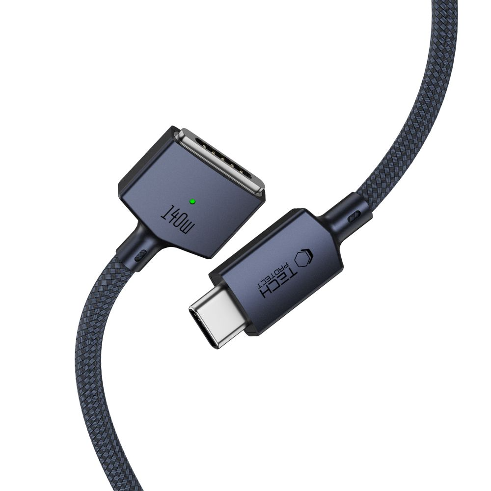 Tech-Protect MMC01 Ultraboost Charging Cable, USB-C - MagSafe 3, 140W, 2m, Navy Blue