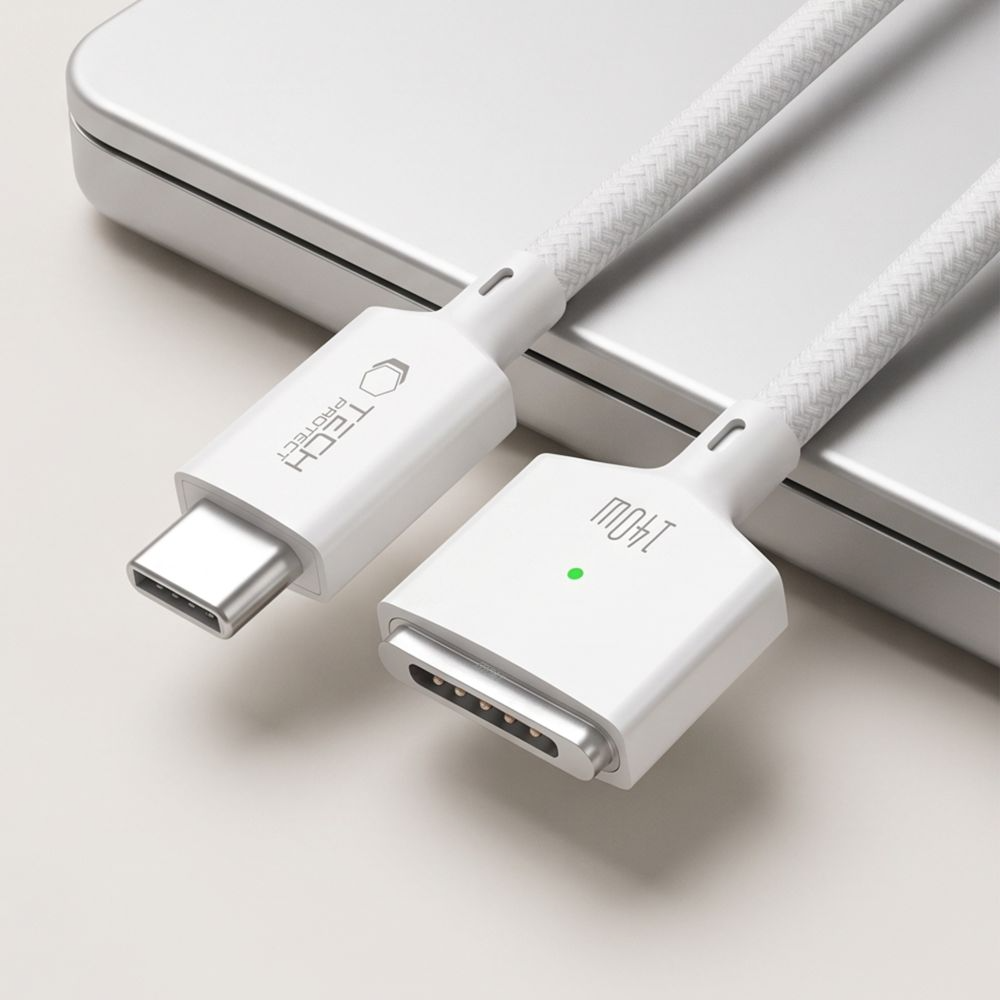 Cavo di Ricarica Tech-Protect MMC01 Ultraboost, USB-C - MagSafe 3, 140W, 3m, Bianco