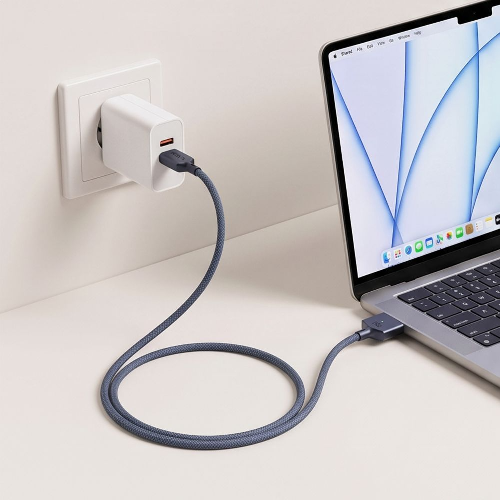 Cavo di Ricarica Tech-Protect MMC01 Ultraboost, USB-C - MagSafe 3, 140W, 3m, Blu Navy