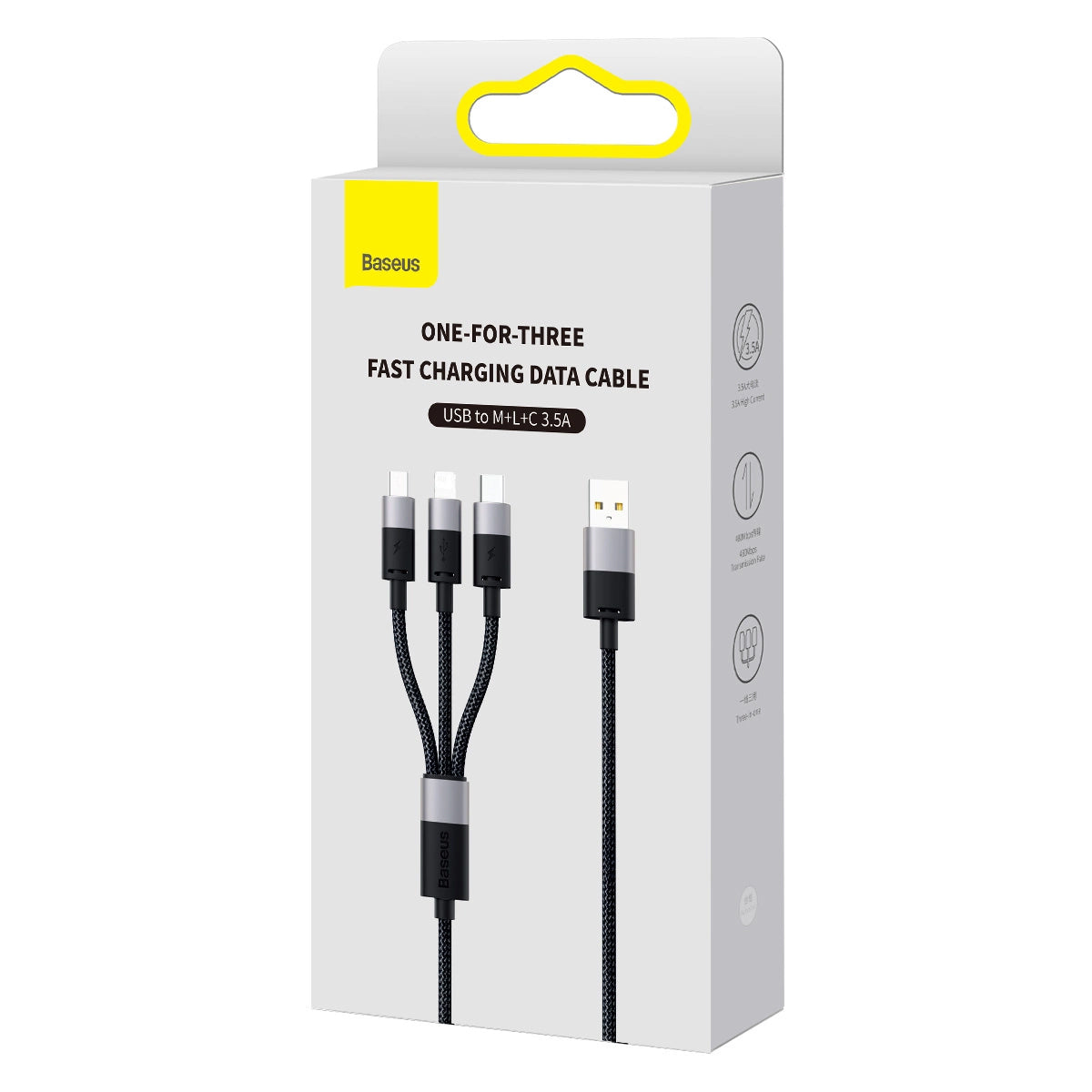 Cavo di ricarica USB-A - Lightning / microUSB / USB-C Baseus StarSpeed 3in1, 18W, 1,2 m, nero CAXS000001 CAXS000001 