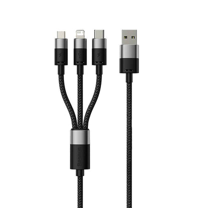 Cavo di Ricarica USB-A - Lightning / microUSB / USB-C Baseus StarSpeed 3in1, 20W, 0.6m, Nero P10319900111-00