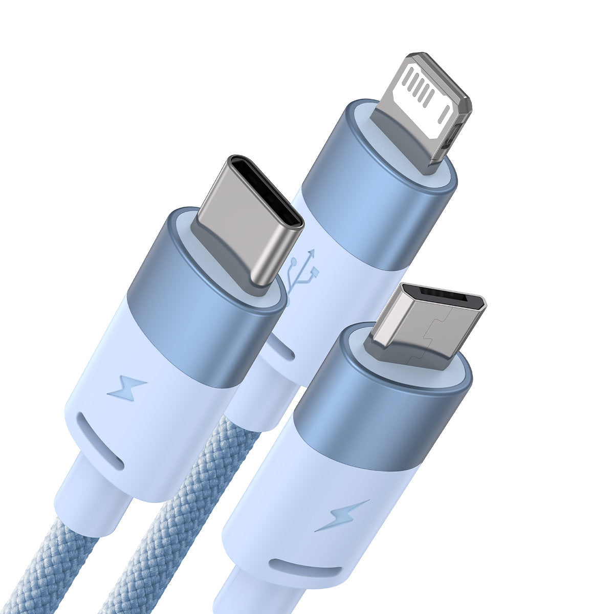 Cavo di Ricarica USB-A - Lightning / microUSB / USB-C Baseus StarSpeed 3in1, 20W, 1.2m, Blu CAXS000017