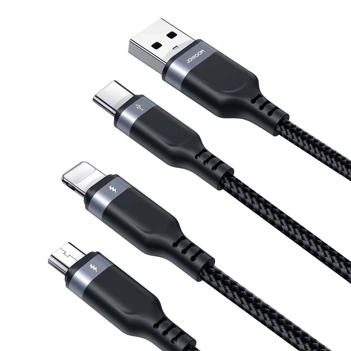 Cavo di ricarica USB-A - Lightning / microUSB / USB-C Joyroom S-A18 3in1, 18W, 0,3 m, nero 