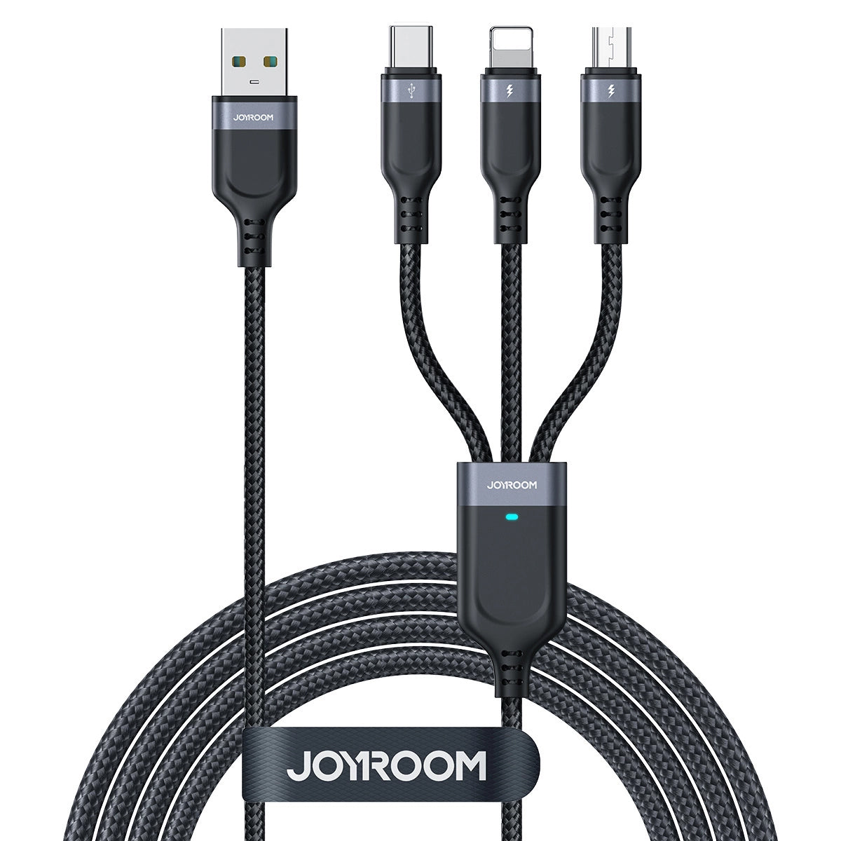 Cavo di ricarica USB-A - Lightning / microUSB / USB-C Joyroom S-A18 3in1, 18W, 0,3 m, nero 