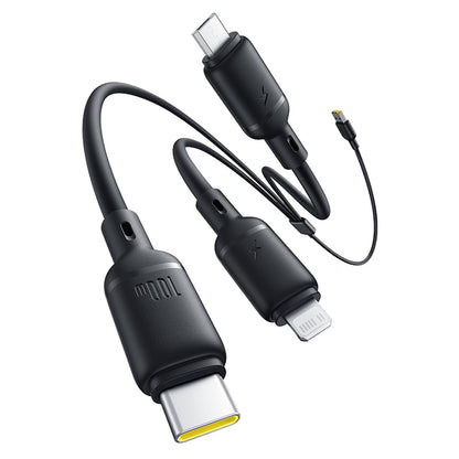 Cavo di Ricarica USB-A - Lightning / microUSB / USB-C Baseus Silky 3in1, 100W, 1.5m, Nero P10377705123-00
