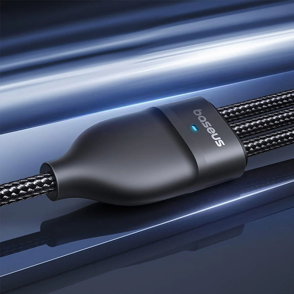 Cavo di Ricarica USB-A / USB-C - Lightning / 2 x USB-C Baseus Flash Series III 3in1, 100W, 1.5m, Nero P10377800U01-00