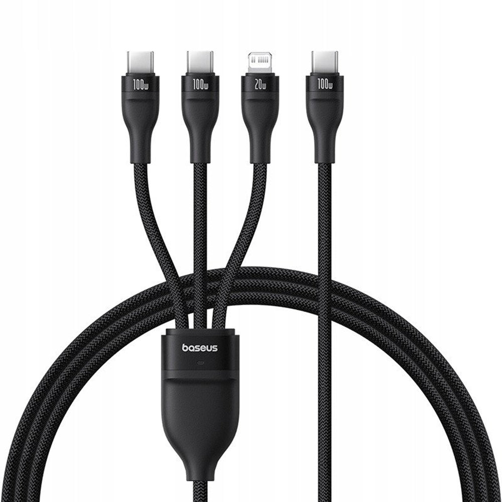 Cavo di Ricarica USB-C - Lightning / 2 x USB-C Baseus Flash Series III 3in1, 100W, 1.5m, Nero P10377502111-00