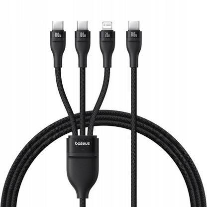 Cavo di Ricarica USB-C - Lightning / 2 x USB-C Baseus Flash Series III 3in1, 100W, 1.5m, Nero P10377502111-00