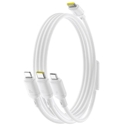 Cavo di Ricarica USB-C - Lightning / microUSB / USB-C Baseus Silky 3in1, 100W, 1.5m, Bianco P10377706213-00