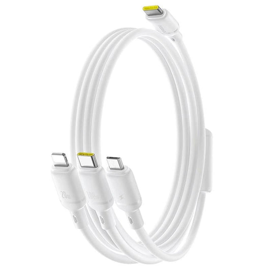 Cavo di Ricarica USB-C - Lightning / microUSB / USB-C Baseus Silky 3in1, 100W, 1.5m, Bianco P10377706213-00