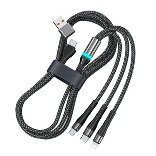 Cavo di Ricarica USB-C / USB-A - Lightning / microUSB / USB-C OEM B6, 100W, 1,2m, Nero