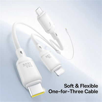 Cavo di Ricarica USB-C - Lightning / microUSB / USB-C Baseus Silky 3in1, 100W, 1.5m, Bianco P10377706213-00