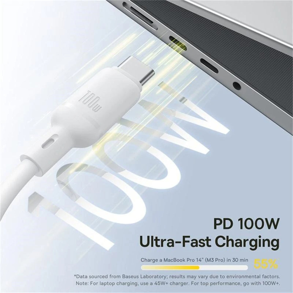 Cavo di Ricarica USB-C - Lightning / microUSB / USB-C Baseus Silky 3in1, 100W, 1.5m, Bianco P10377706213-00