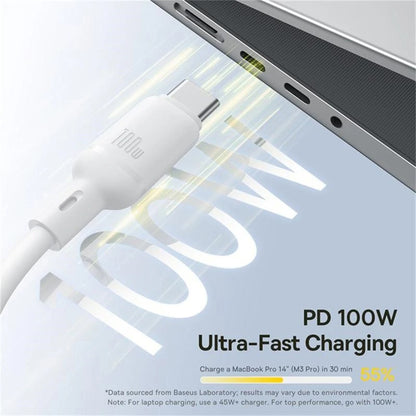 Cavo di Ricarica USB-C - Lightning / microUSB / USB-C Baseus Silky 3in1, 100W, 1.5m, Bianco P10377706213-00