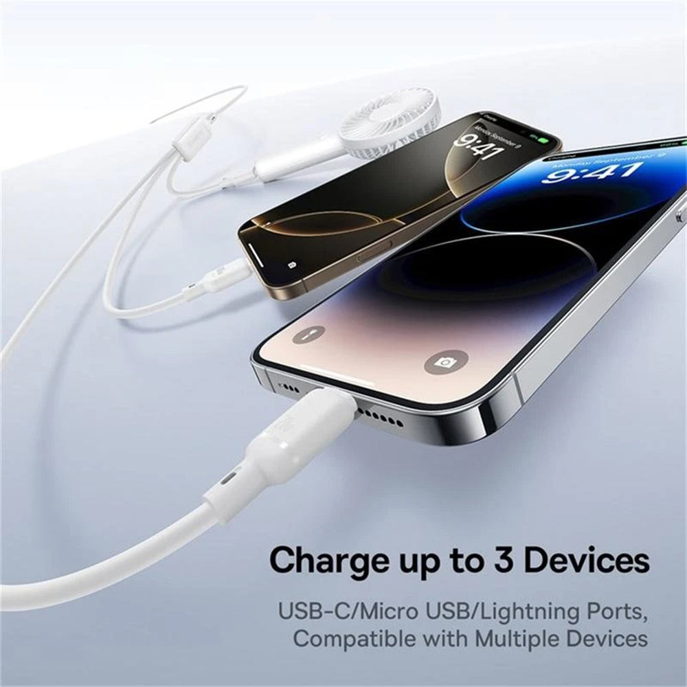 Cavo di Ricarica USB-C - Lightning / microUSB / USB-C Baseus Silky 3in1, 100W, 1.5m, Bianco P10377706213-00