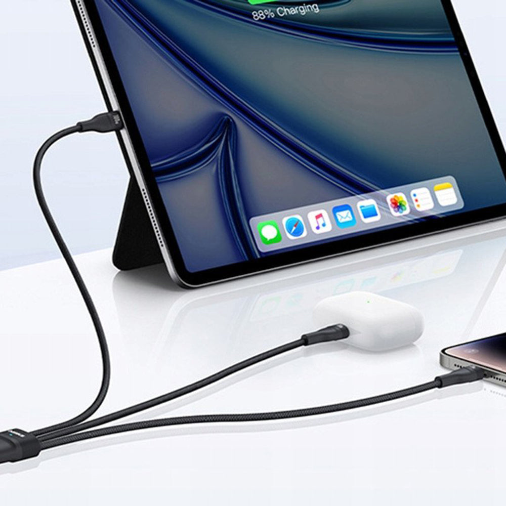 Cavo di Ricarica USB-C - Lightning / 2 x USB-C Baseus Flash Series III 3in1, 100W, 1.5m, Nero P10377502111-00