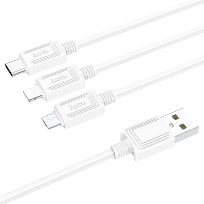 Cavo di ricarica USB-A - Lightning / microUSB / USB-C HOCO X74 3in1, 18W, 1m, bianco