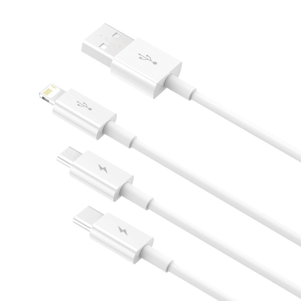 Cavo di ricarica USB-A - Lightning / microUSB / USB-C Serie Baseus Superior 3in1, 20W, 1,2 m, bianco CAMLTYS-02 