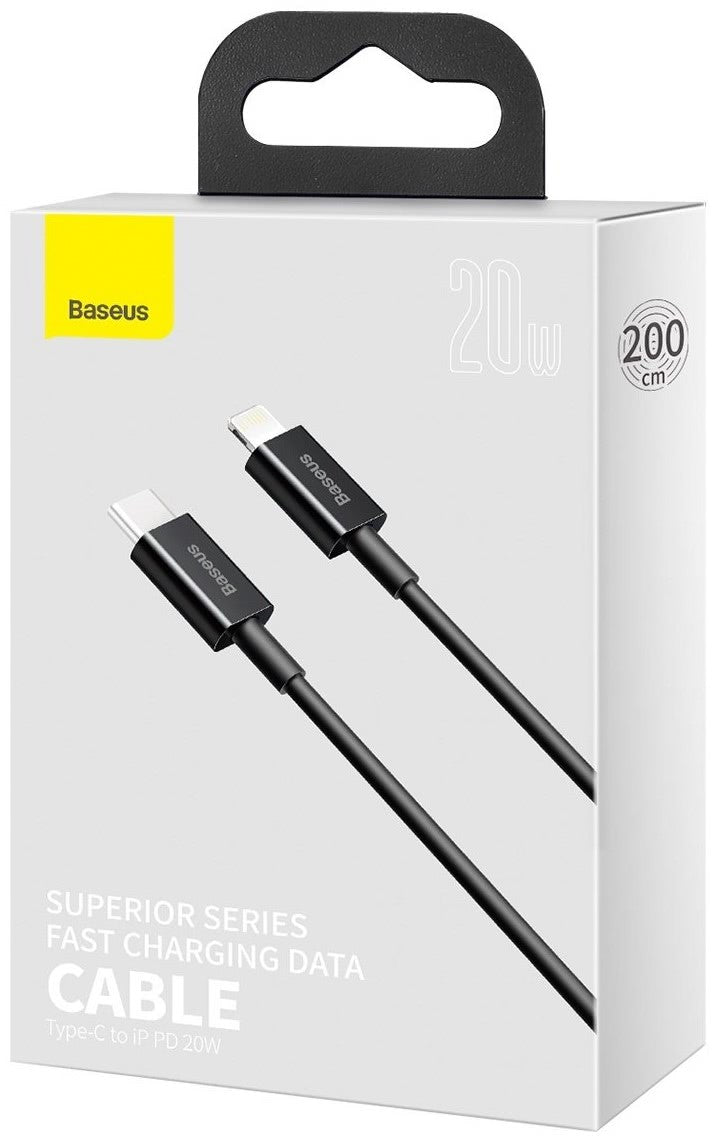 Cavo dati e ricarica USB-C - Lightning Baseus Serie Superiore, 20W, 2m, nero CATLYS-C01