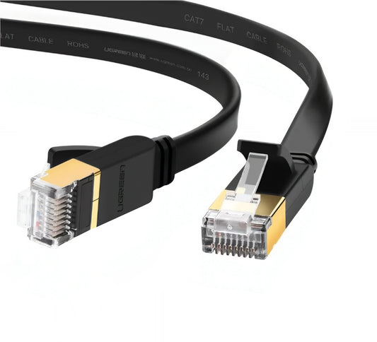 Cavo Retea UGREEN NW106 Flat, UTP, Cat7, 10m, Nero
