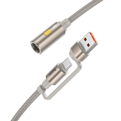 Accendino Elettrico HOCO UA38B, USB-C / USB-A, 0.3m, Oro