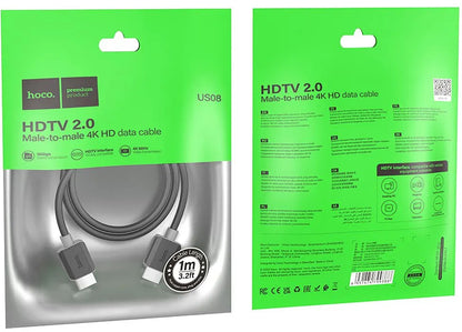 Cavo Video HOCO US08, HDMI - HDMI, 4K, 1m, Nero