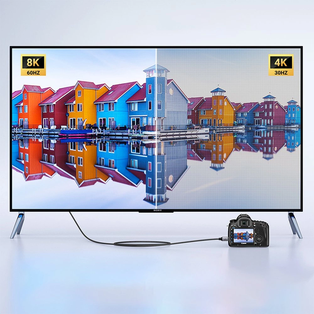 Cavo Video UGREEN HD163, miniHDMI - HDMI, 8K, 2m, Grigio
