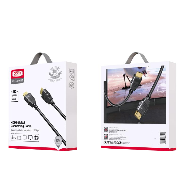 Cavo Video XO Design GB011B, HDMI - HDMI, 4K, 5m, Nero