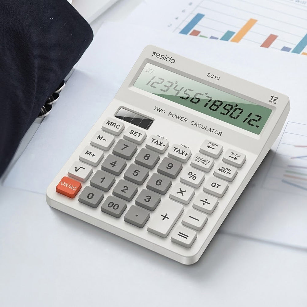 Calcolatrice da Ufficio Yesido EC10, Bianca