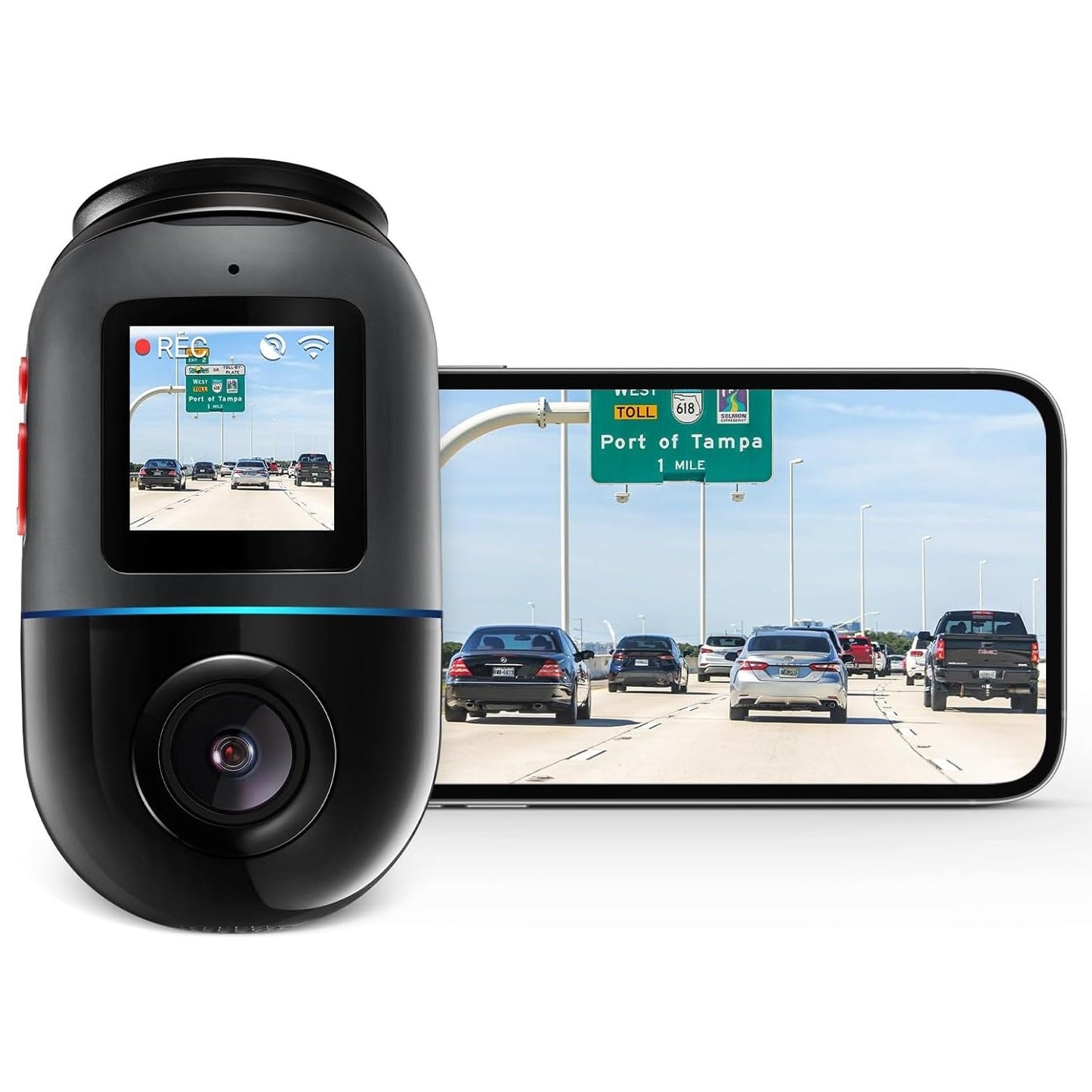 70mai Dash Cam Omni 360 X200, 1080P, 32Gb, Wi-Fi, GPS, AI, controllo vocale, display da 1,2 pollici X200-32-BK