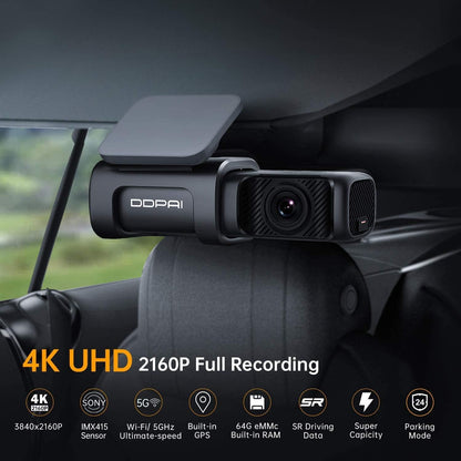 Telecamera per auto DDPAI Mini5, 4K, Wi-Fi 