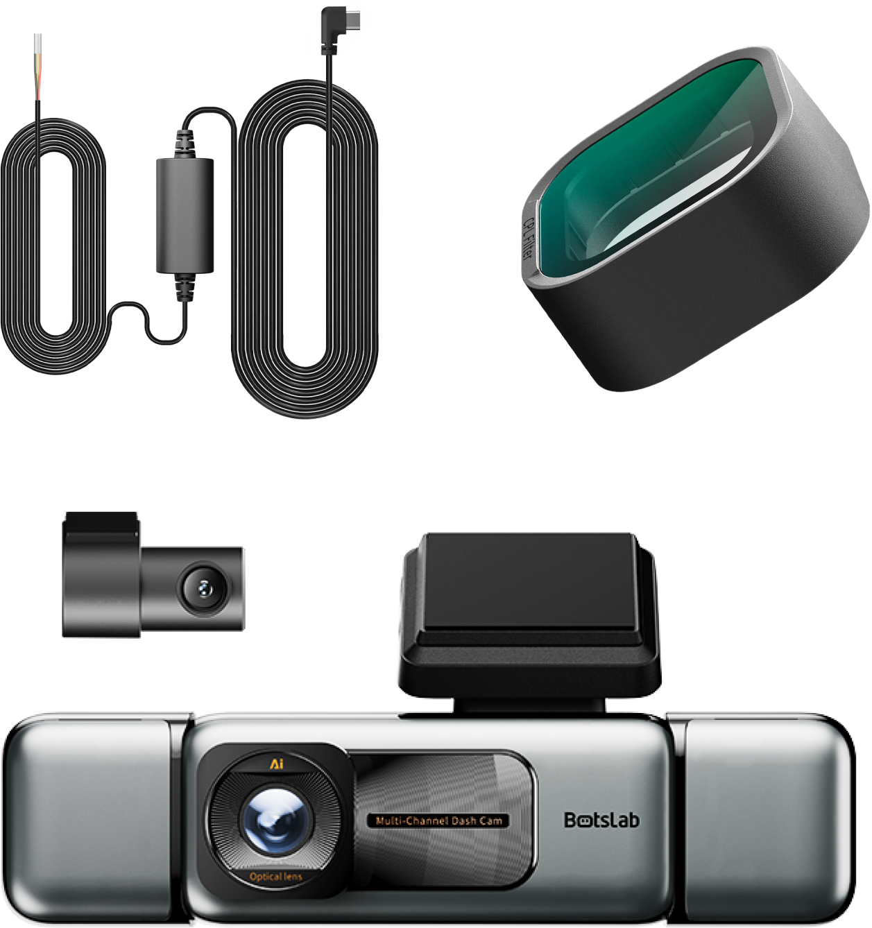 Camera Auto Anteriore e Posteriore Botslab G980H 4CH, 3K, Wi-Fi, GPS, Display 3.18 pollici