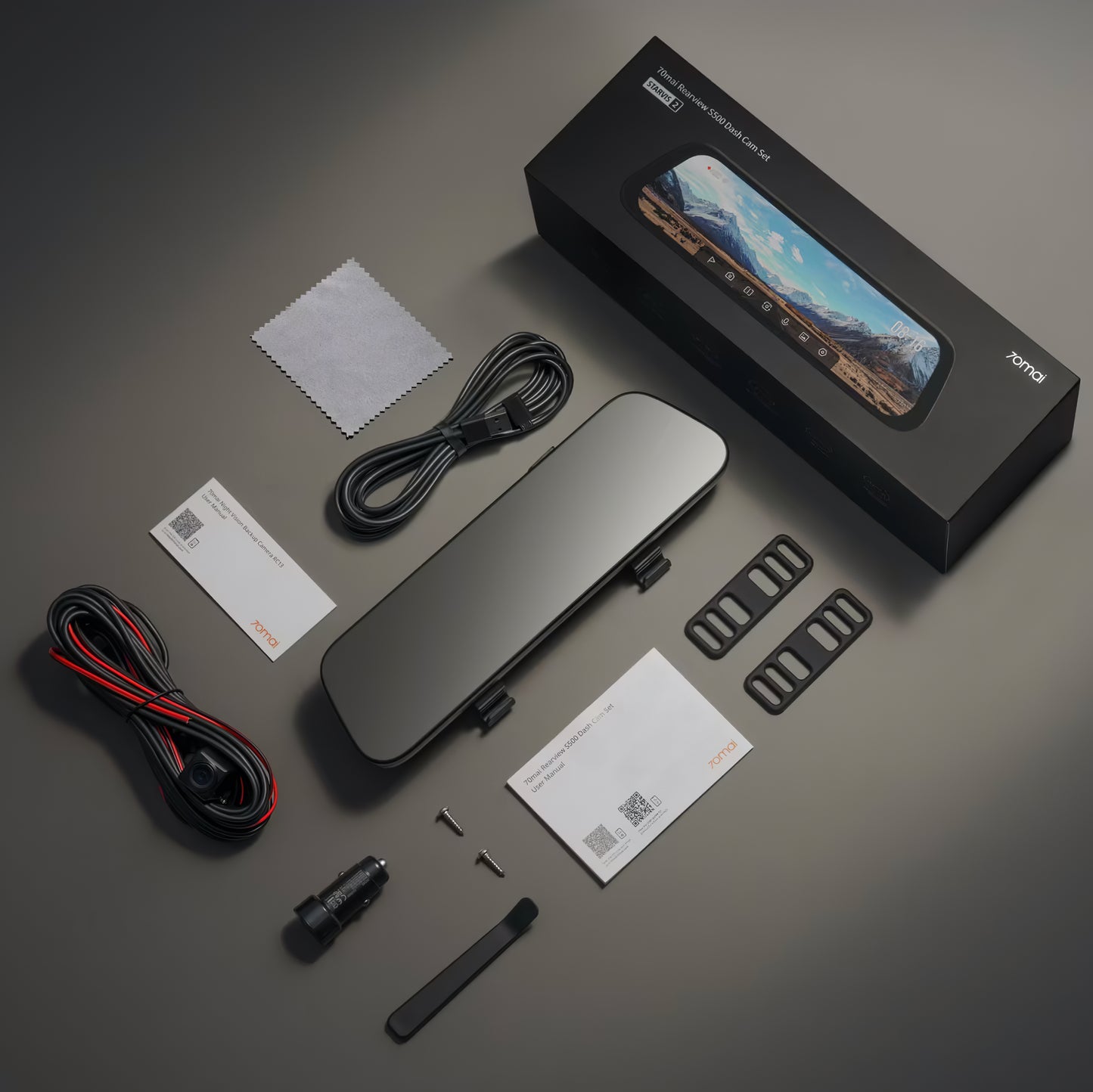 Telecamera Auto Anteriore e Posteriore 70mai Dash Cam S500, 3K, Wi-Fi, Display 9.35 pollici