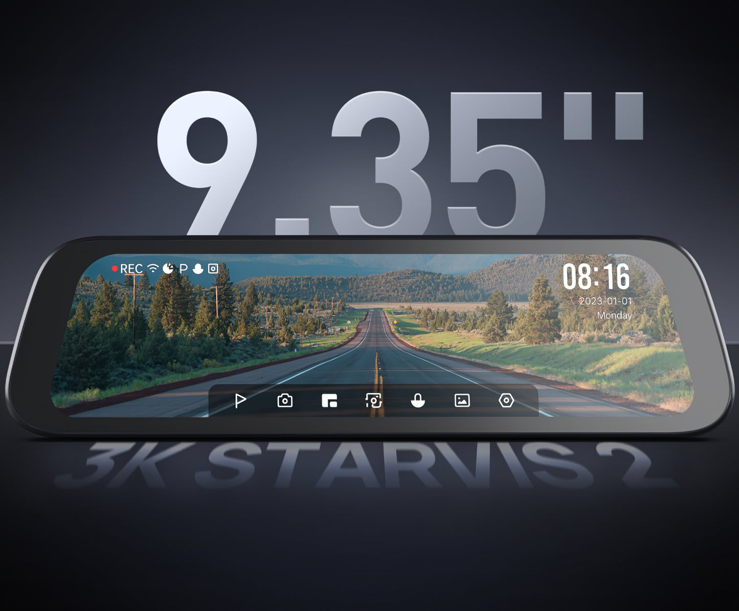 Telecamera Auto Anteriore e Posteriore 70mai Dash Cam S500, 3K, Wi-Fi, Display 9.35 pollici