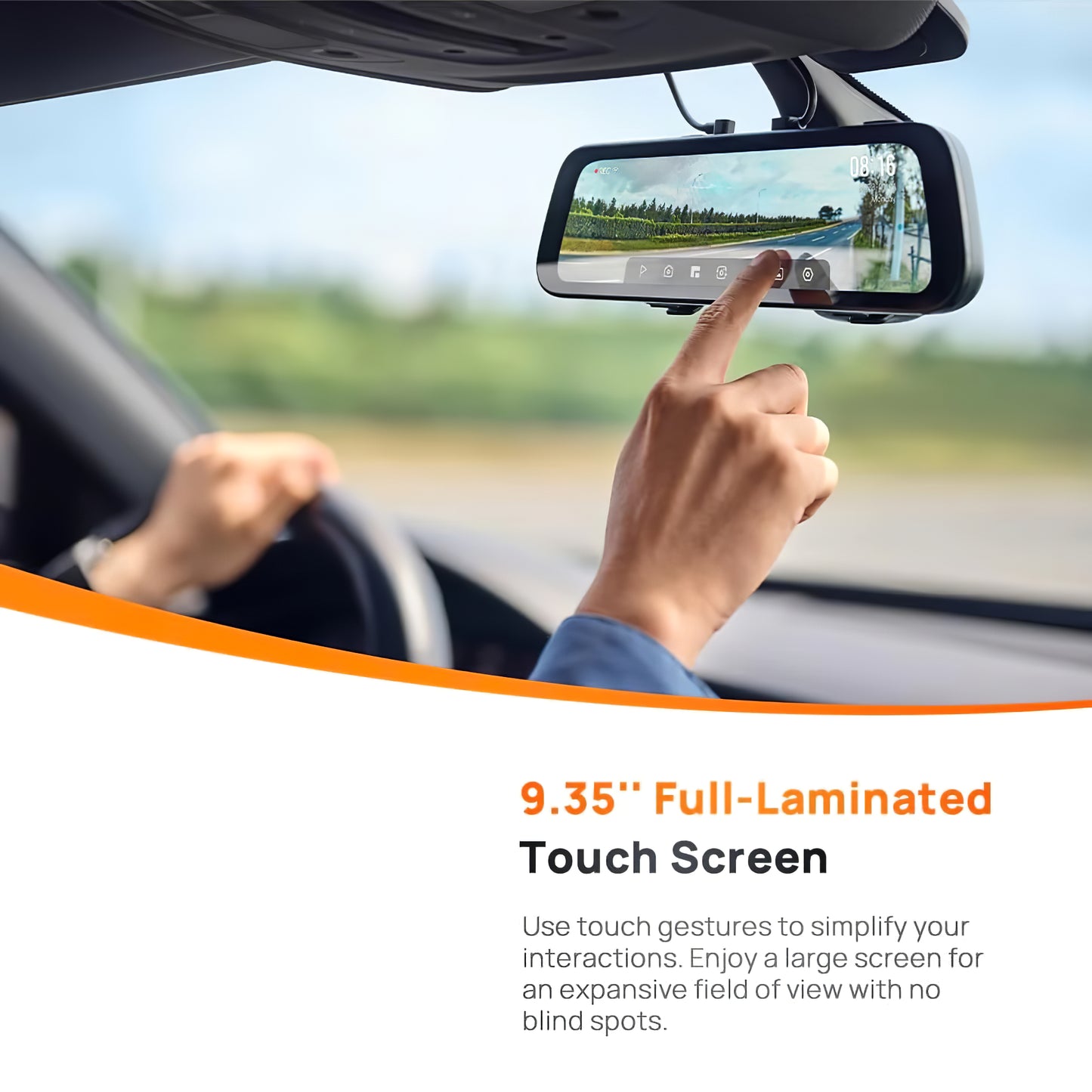 Telecamera Auto Anteriore e Posteriore 70mai Dash Cam S500, 3K, Wi-Fi, Display 9.35 pollici