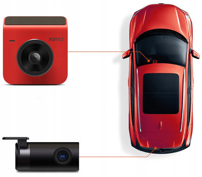 Auto anteriore posteriore 70mai Dash Cam 70mai Dash Cam A400, 2K, Wi-Fi, display da 2 pollici, rosa