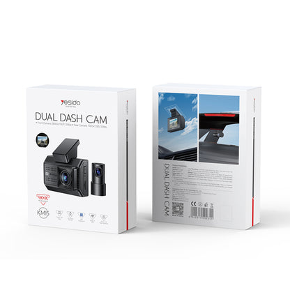 Telecamera Auto Anteriore e Posteriore Yesido KM15, 4K, Wi-Fi, Display 2 pollici