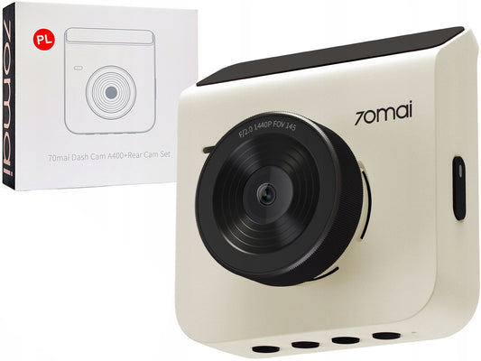 Telecamera per auto 70mai Dash Cam A400, 2K, Wi-Fi, display da 2 pollici, Beige