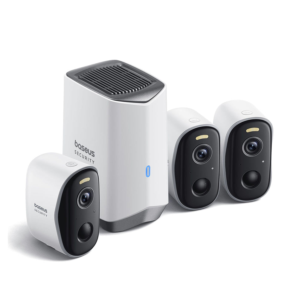 Telecamera di Sorveglianza Baseus N1, Wi-Fi, 2K, IP67, Esterno, Set 3 pezzi S0TW012131