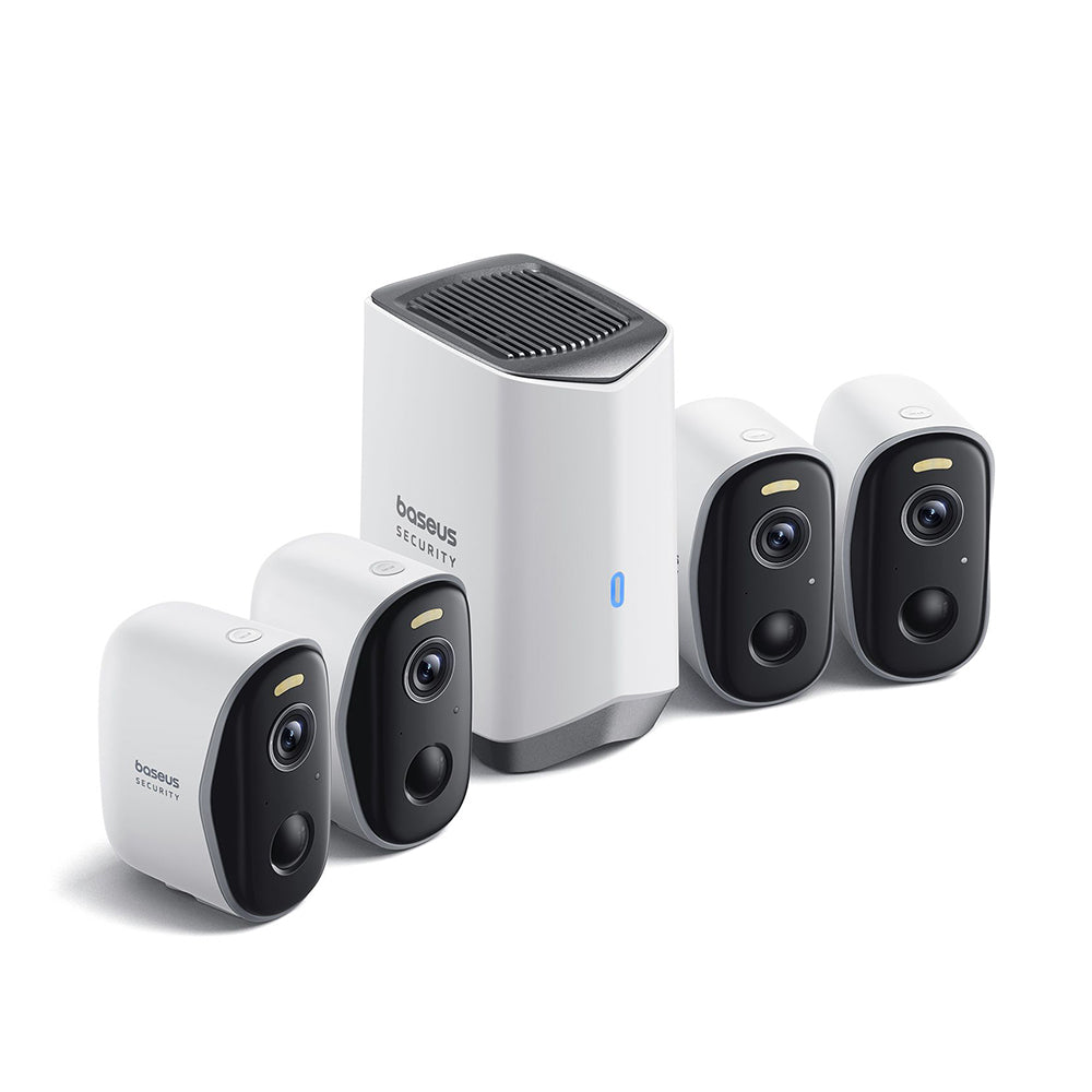 Telecamera di Sorveglianza Baseus N1, Wi-Fi, 2K, IP67, Esterno, Set 4 pezzi ACSLH-01