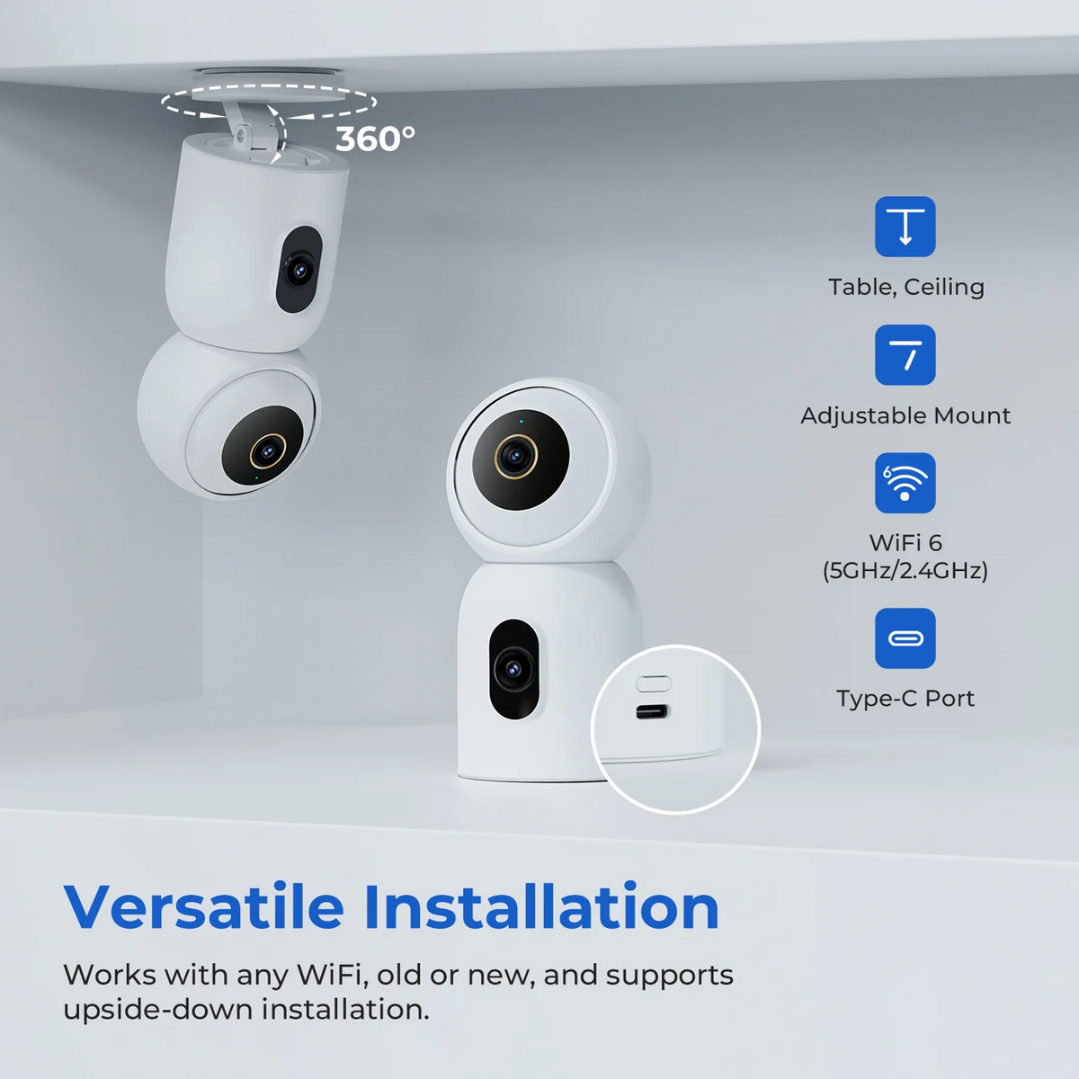 Telecamera di sorveglianza iMILAB C30 Dual, Wi-Fi, 3K, da interno CMSXJ111A