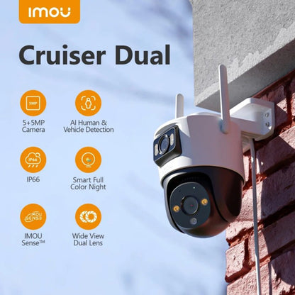 Telecamera di Sorveglianza Imou Cruiser Dual, Wi-Fi, 2.8K + 2.8K, IP66, Esterno, Bianca IPC-S7XP-10M0WED-0360B